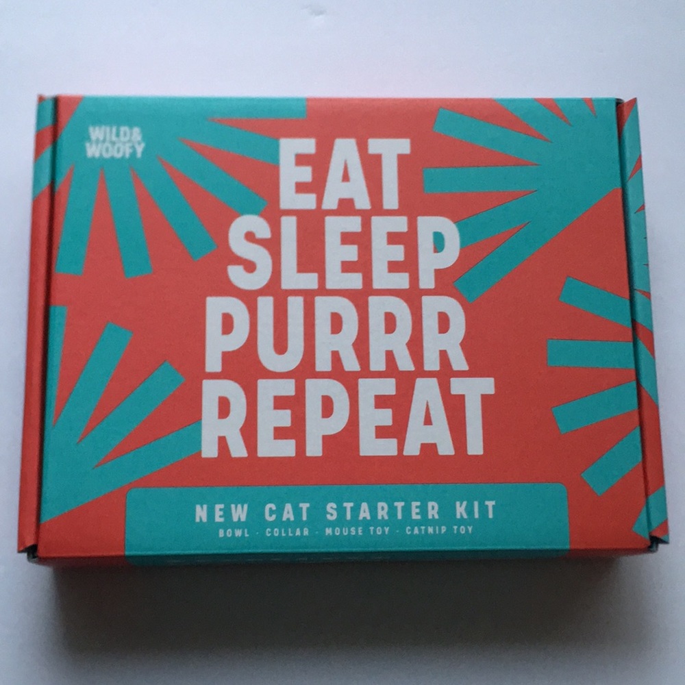 New Cat Kitten Pet Starter Boxed Gift Set Toys Dish Collar - Picture 3 of 9